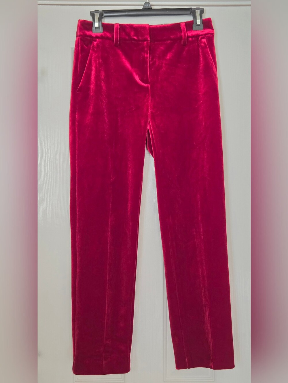 Ann Taylor LOFT The Riviera Slim Velvet Mid-Rise Trouser Pant Red size 0